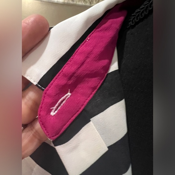 Banana Republic size Small Black/Beige stripes with pink accent - Picture 3 of 10